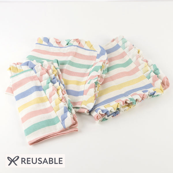 Multi Stripe Ruffle Fabric Napkins Image1