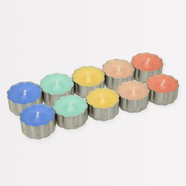 Our coloured tealight candles are perfect as a hostess gift and to add colour to any party.