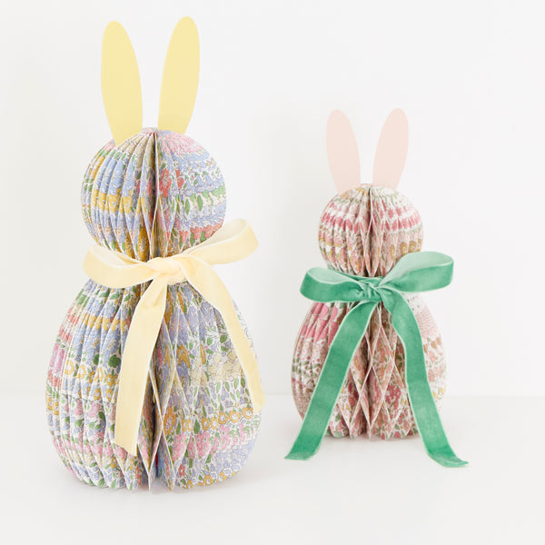 Make your Easter dinner table look so stylish with 3D bunny decorations with charming Liberty floral designs and velvet bows. Image3