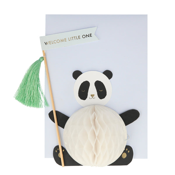 This 3D card, shaped like a panda, is perfect as a new baby card. Image2