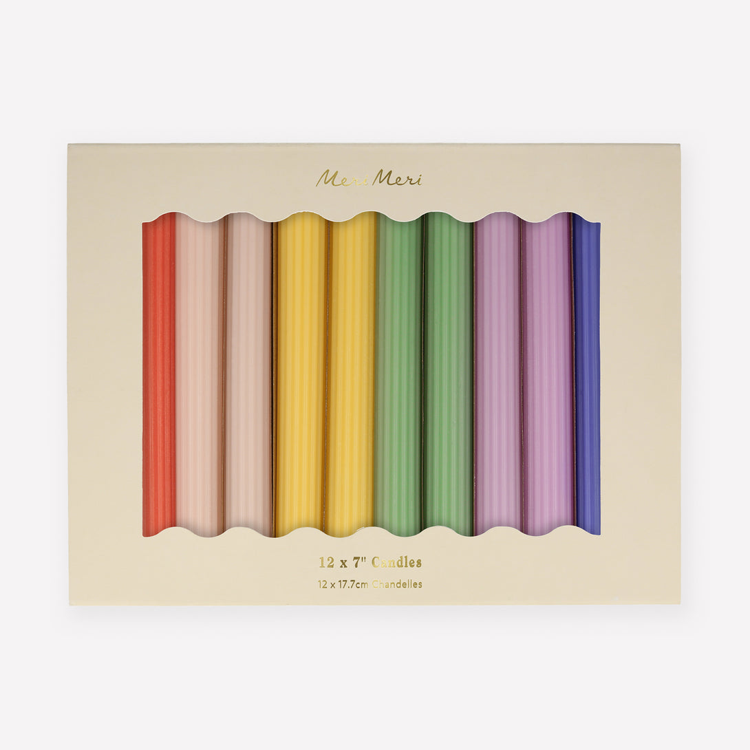 Our decorative candles in coral, pink, blue, sage and yellow will add colour to your party table. Image6