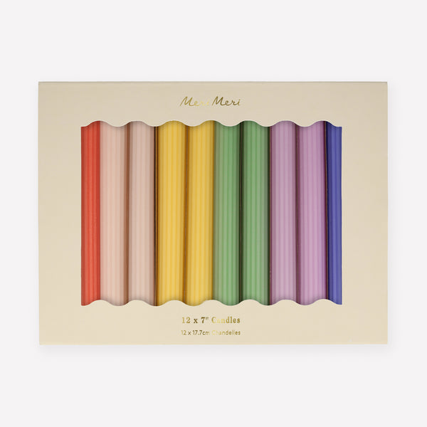 Our decorative candles in coral, pink, blue, sage and yellow will add colour to your party table. Image6