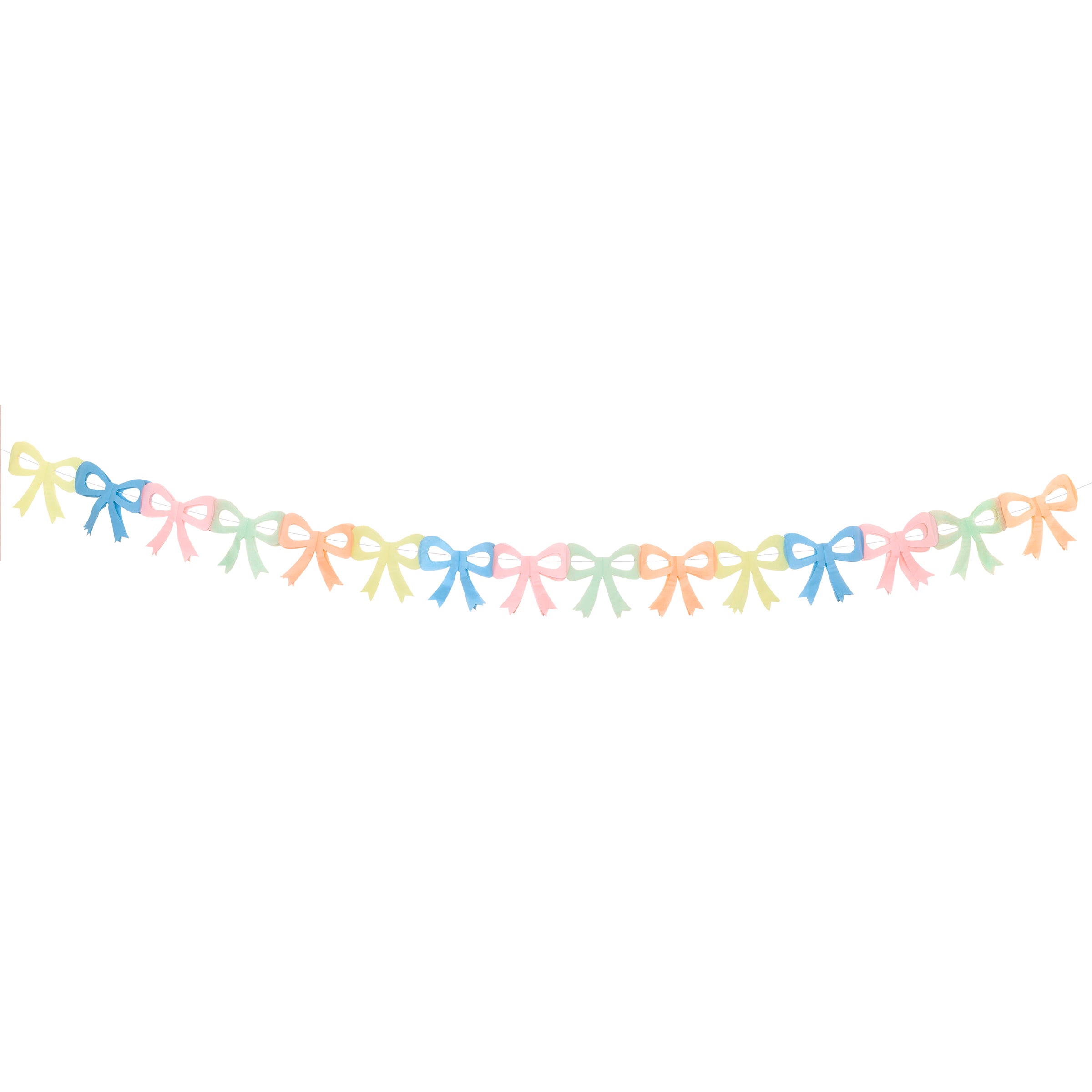 Our pack of 3 party garlands, with colourful bows, is ideal as Easter decorations.