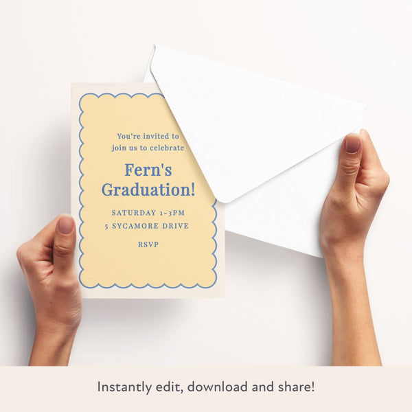 Yellow Scallop Download & Print Invitation