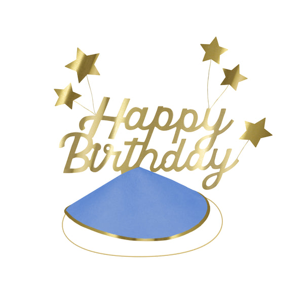 Our fascinator hats made from paper and gold foil are the perfect birthday party hats to wear. Image1