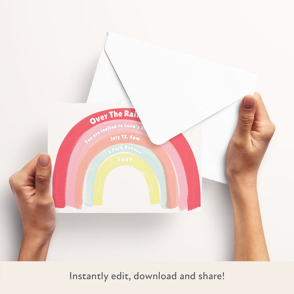 Convite Arco-íris para descarregar e imprimir