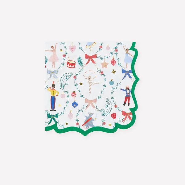 Our small Christmas paper napkins, with a design based on New York City Ballet's The Nutcracker, are stylish and practical. Image1