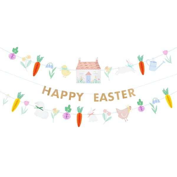 Our paper garland set is perfect to add to your Easter decorations, featuring 3D vegetables, and springtime flowers and animals. Image4