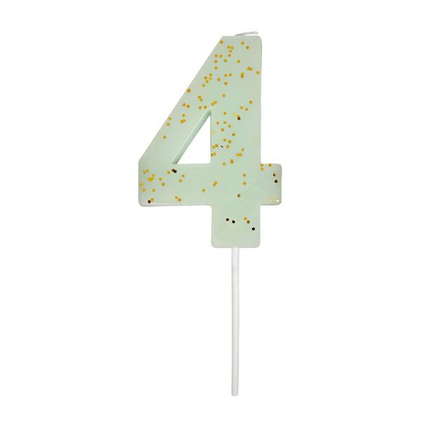 Mint Number 4 Candle,Mint Number 4 Candle Image1