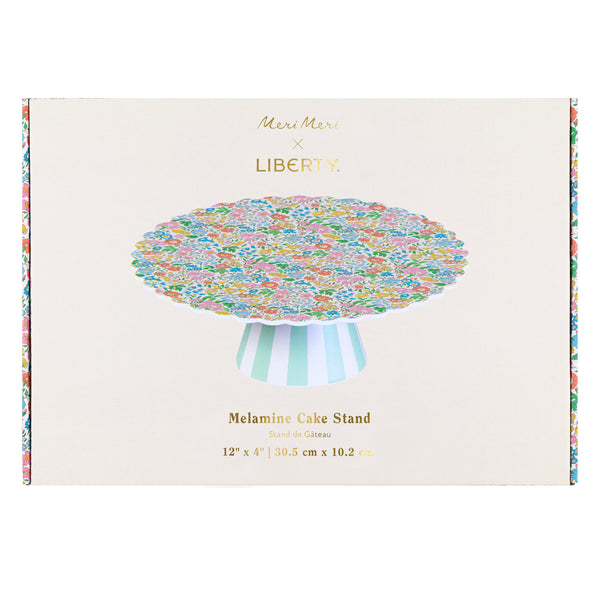 Our melamine cake stand features a pretty Liberty floral print design, with a striped base, a wonderful host gift and perfect for any special party. Image3
