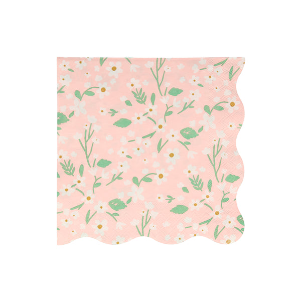 Our paper napkins have a pretty ditsy floral design with scalloped edge. Image2