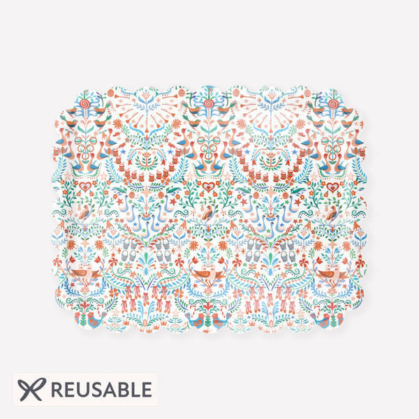 Our small tray, made from wood, has a Liberty Christmas design with a stylish scalloped edge. Image1