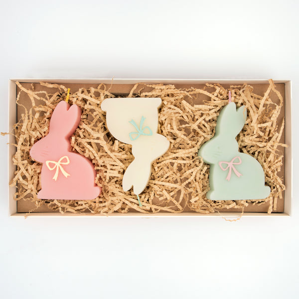 Our Easter candles, in the shape of bunnies with coloured bows and wicks, are perfect for Easter cakes or as Easter decorations. Image5