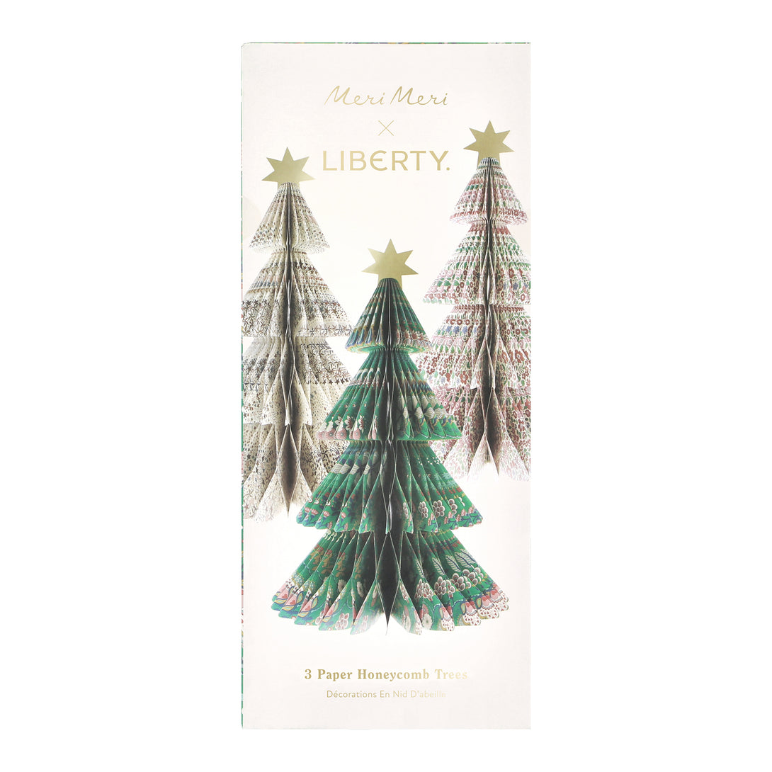 Our luxury Christmas trees, made from honeycomb paper with elegant Liberty floral and star print designs, are a wonderful 3D design. Image5