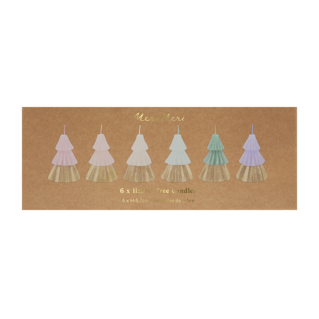 Our Christmas tree candles come in 6 delightful colours with shiny gold ink bases, they make wonderful Christmas host gifts.