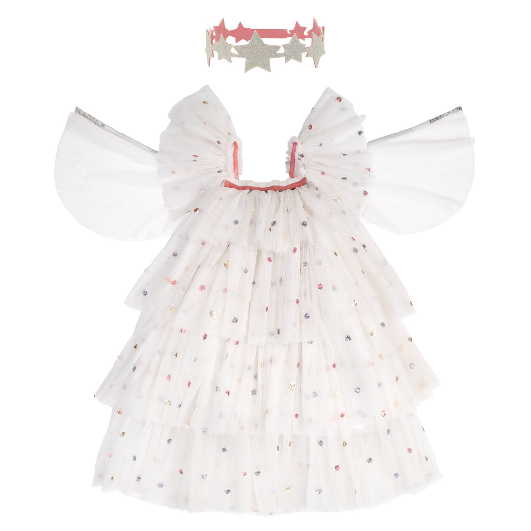 Our angel costume for kids includes a dress, wings and star headband. Image9