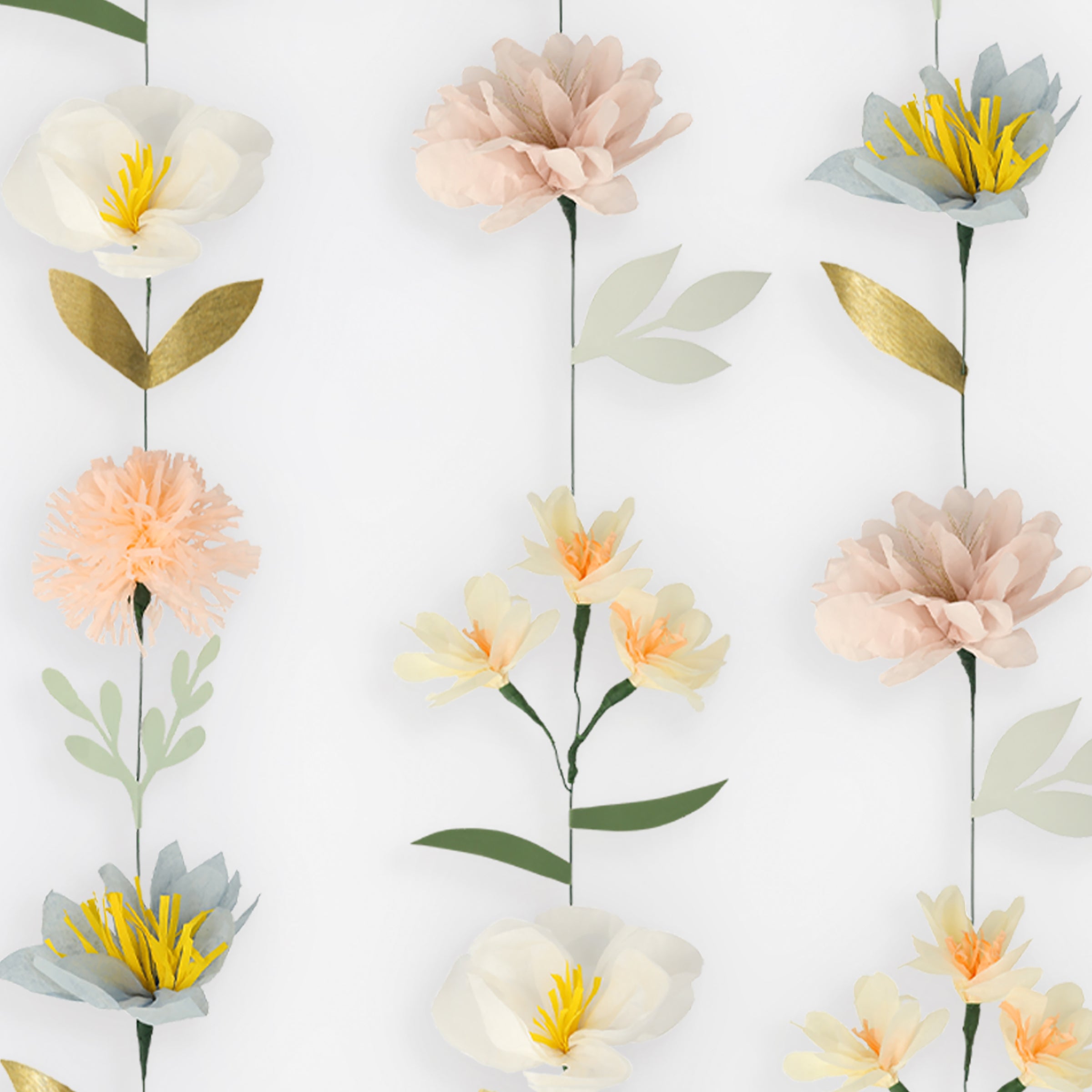 Beautiful tissue paper flowers make an amazing wall decoration.