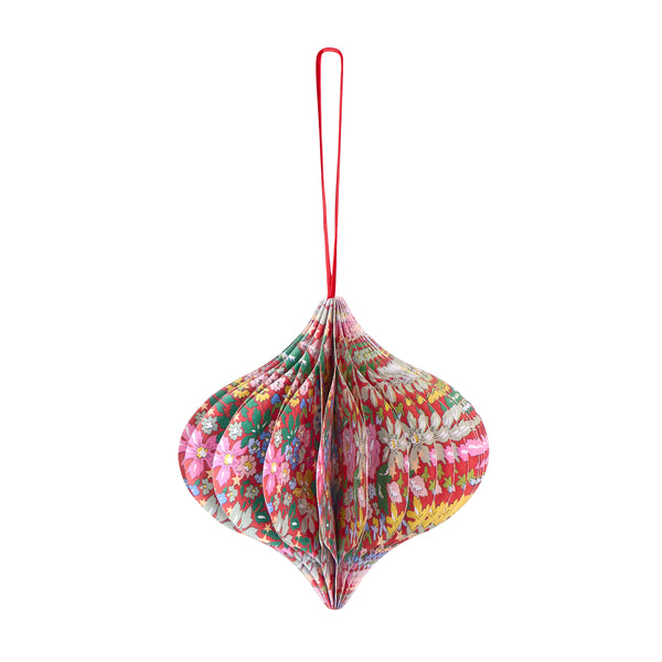 Our Christmas tree decorations, in elegant ornamental shapes, have honeycomb details and beautiful Liberty print designs in festive colours. Image8