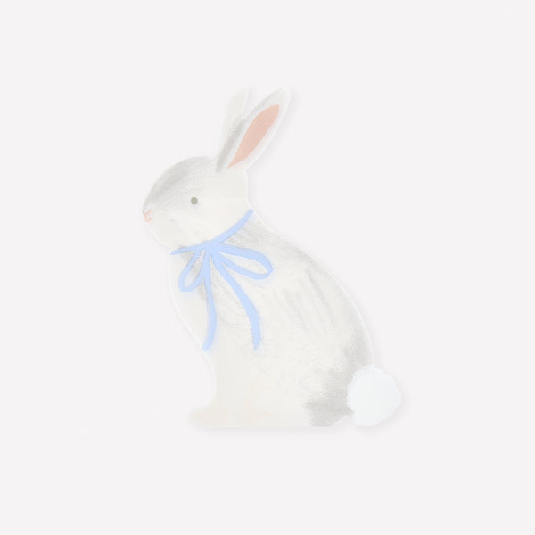 Use our paper napkins, featuring a bunny with blue bow, to make your Easter dinner or high tea look so special. Image1