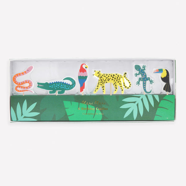 Make your birthday cake look super exotic with our jungle animal candles, perfect for a jungle party. Image1