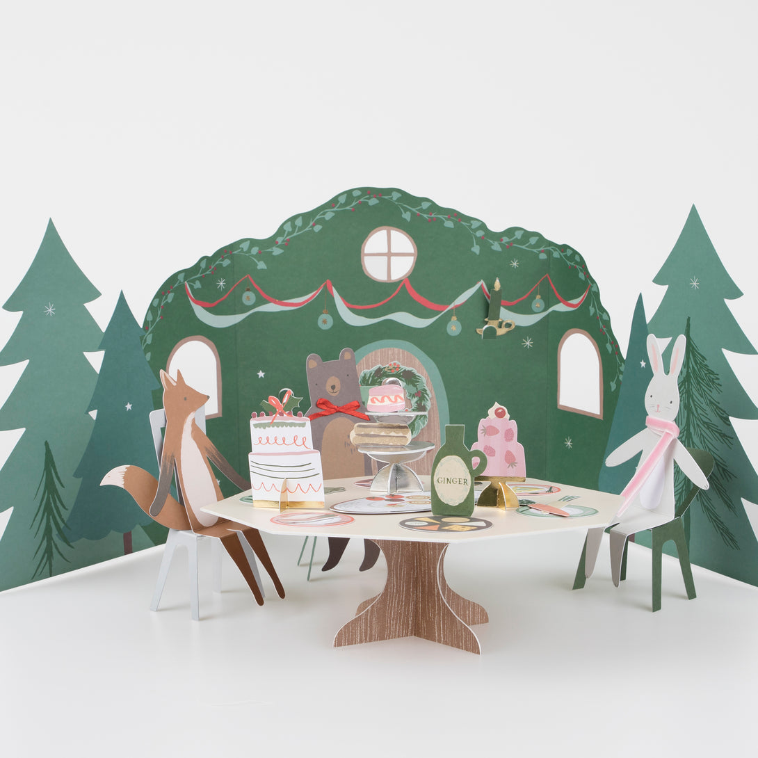 Our paper advent calendar is an interactive animal tea party, with lots of charming 3D details.