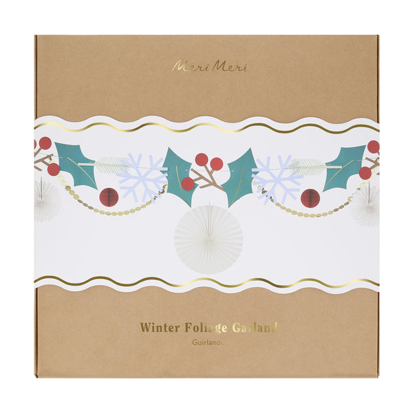 Our Christmas garland includes Christmas foliage with paper holly, berries, snowflakes and honeycomb decorations. Image4