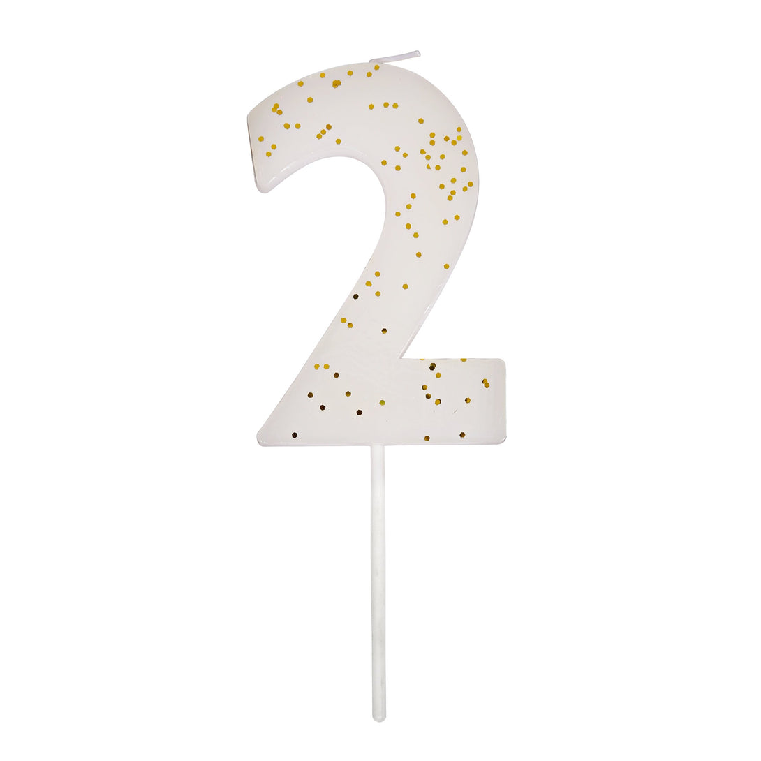 White Number 2 Candle