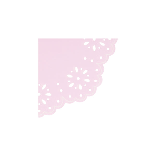 Our small party napkins, peach and pink napkins, feature a lace design with embossed details, ideal as baby shower napkins. Image5