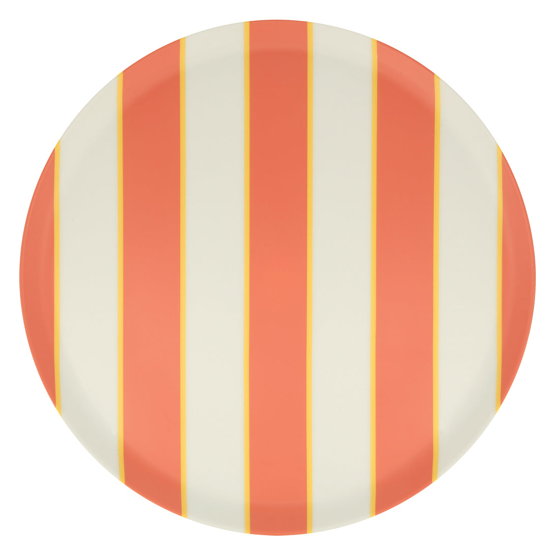 Our recycled plastic plates, with coloured stripes, are reusable for party after party.