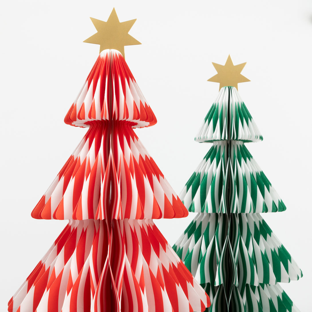 Our paper Christmas trees are made with honeycomb paper for a 3D effect, with vibrant stripes for a modern look. Image4