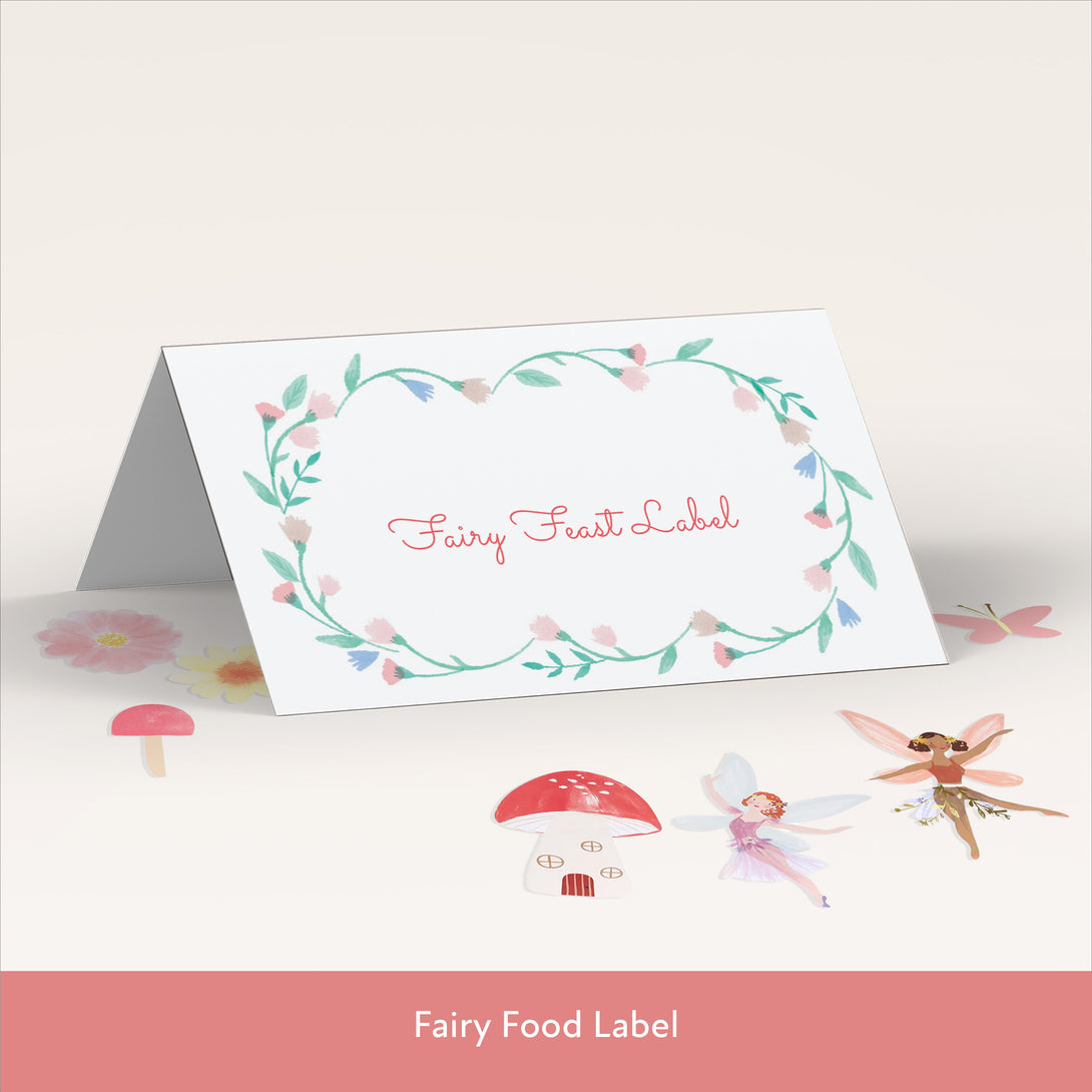 Our digital party bundle, with bright and beautiful fairy illustrations, includes all you need to welcome guests to your party. Image6