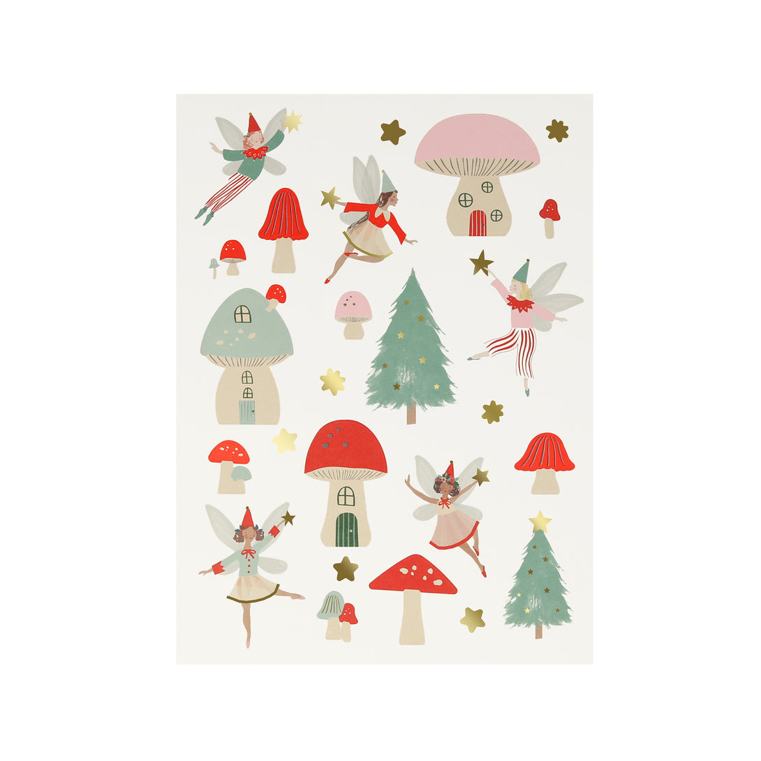 Our Christmas stickers, featuring beautiful fairies, mushroom and Christmas trees, are perfect for festive arts and crafts.