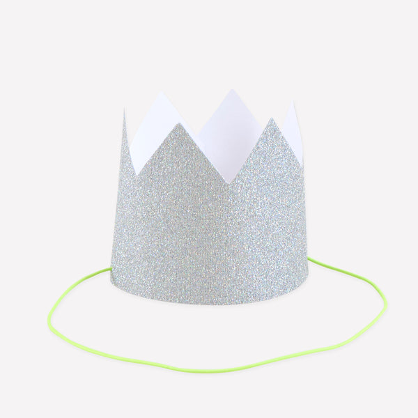 Mini Silver Glitter Crowns Image1