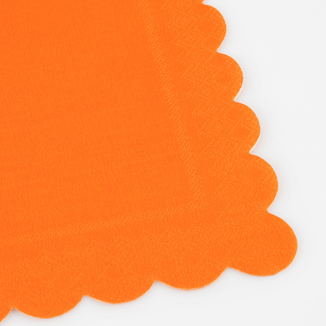 Our orange party napkins will give a wonderful warm look to your Thanksgiving party or any special celebration.