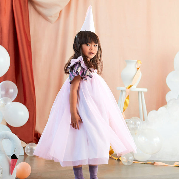 This costume, with a princess dress and hat with tassels, is perfect for a princess party.,This costume, with a princess dress and hat with tassels, is perfect for a princess party. Image1