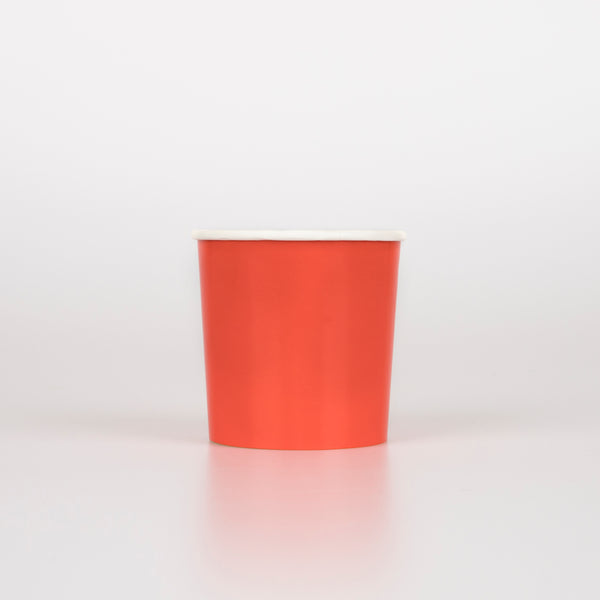 Our party cups, in a bright red shape, are ideal as kids cups or as paper cups for any celebration.