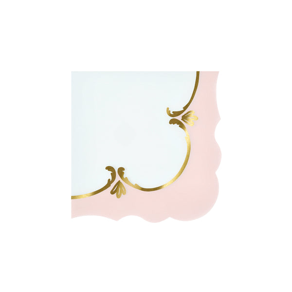 Our party napkins, made from 3-ply paper, have an elegant rococo design, pretty pastel shades and stylish gold foil details. Image4