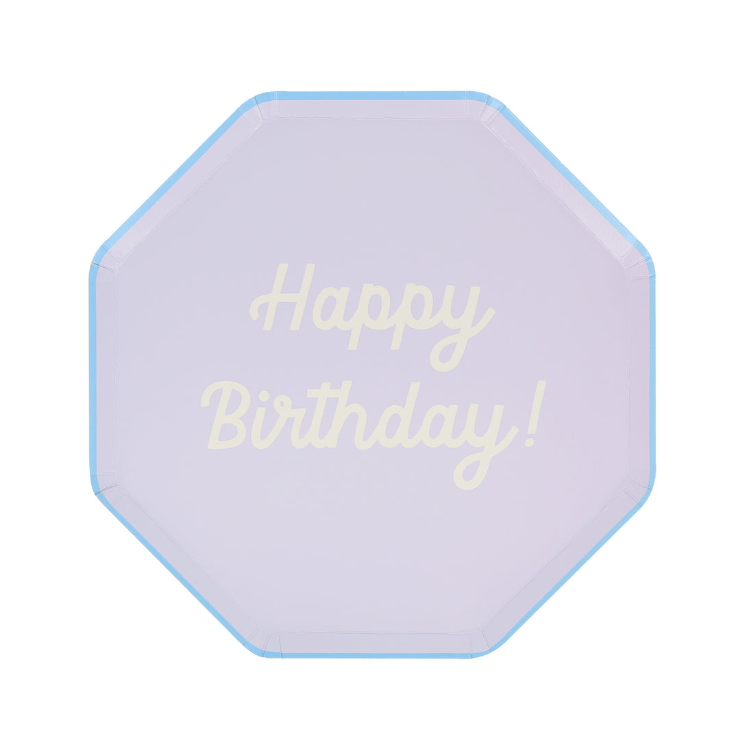 The octagonal design, and bright colours, of our birthday plates make these the perfect side plates for a birthday celebration.