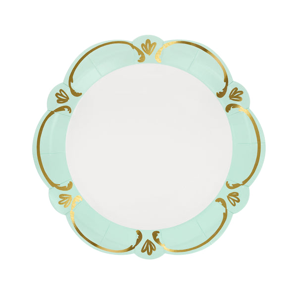 Our elegant party plates, made from high-quality paper, feature a stunning rococo design, pastel shades and shiny gold foil details. Image6