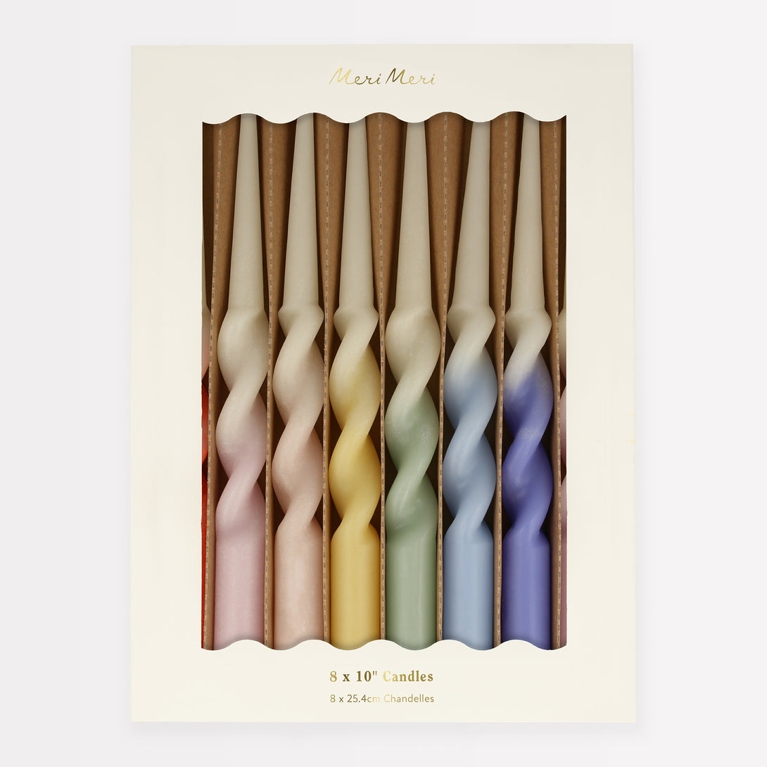 Our pastel candles, with a twisted shape, make great party decoration ideas. Image6