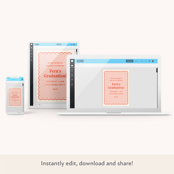 Pink Scallop Download & Print Invitation