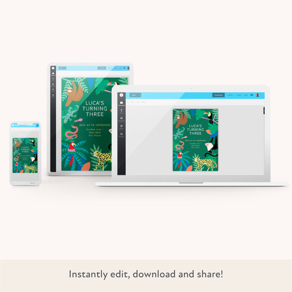 Jungle Download & Print Invitation Image2