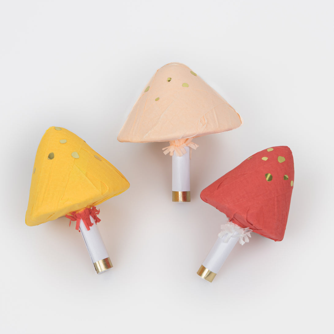 Our special party favours, in the shape of mushrooms, are perfect as party bag gifts or fairy party decorations.