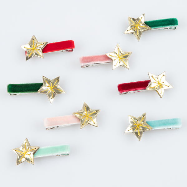 Our star hair clips will add to your Christmas party wear, and are made with velvet and leatherette for a luxurious look. Image2