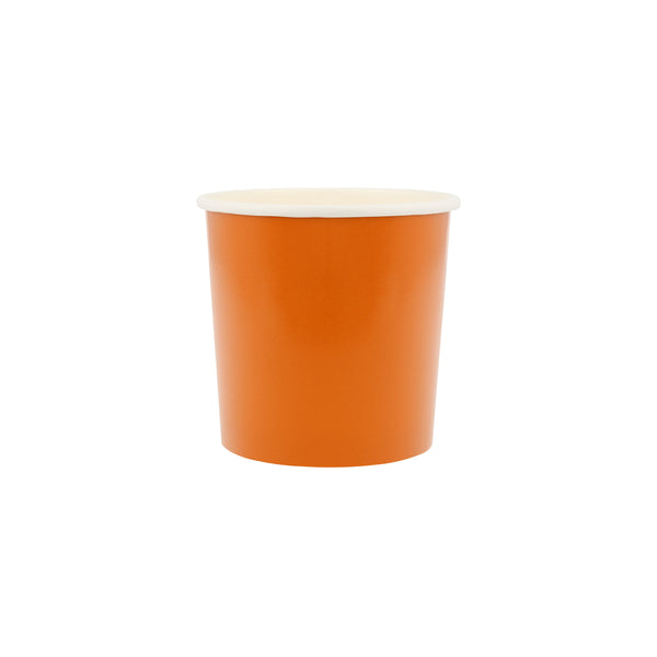 Our orange cups are perfect for birthdays or autumnal meals.