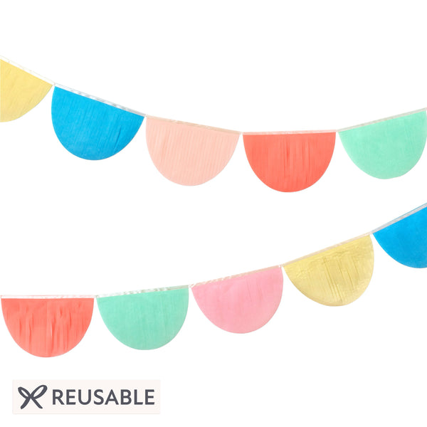 Rainbow Tissue Paper Scallop Garland Set Image1