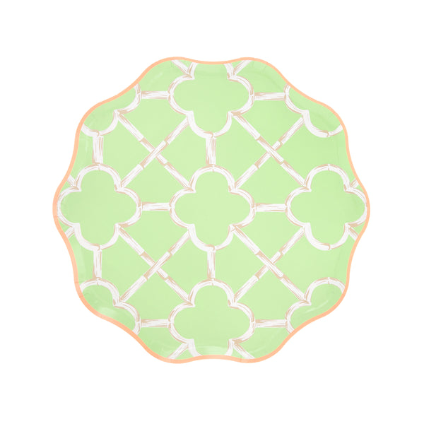 Our party plates, in a side plate size, come in four summery colours with a charming bamboo design, perfect for birthdays and picnics. Image5