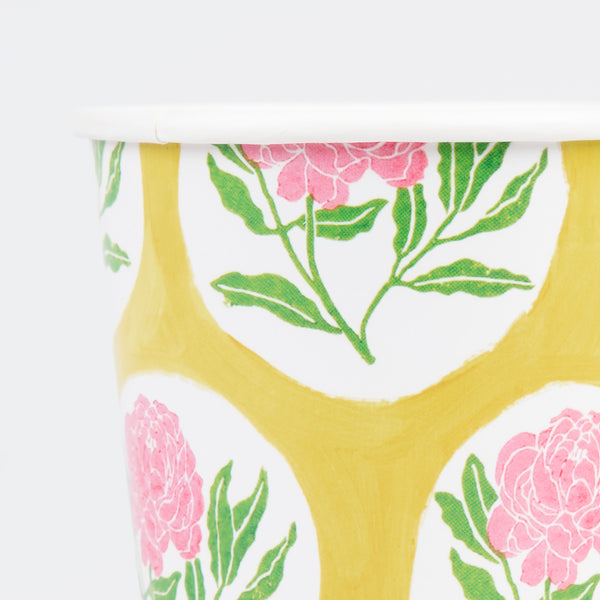 Our party cups, made from high quality paper, are suitable for hot or cold drinks and feature 8 Molly Mahon floral patterns. Image3
