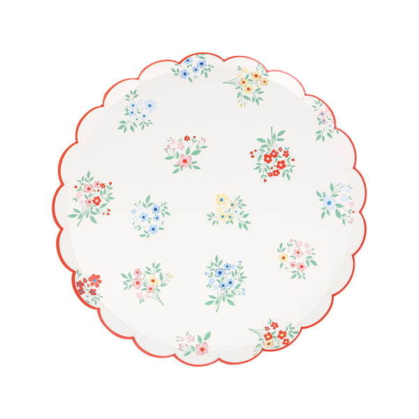 Our side plates feature classic flower designs with modern touches of red for a fashionable floral effect, idea for garden parties. Image4