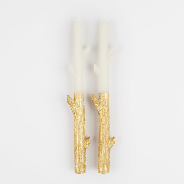 Our tall candles, in the shapes of sticks, are gold ink dipped for a really special effect - a fabulous host gift or Christmas table decoration. Image4